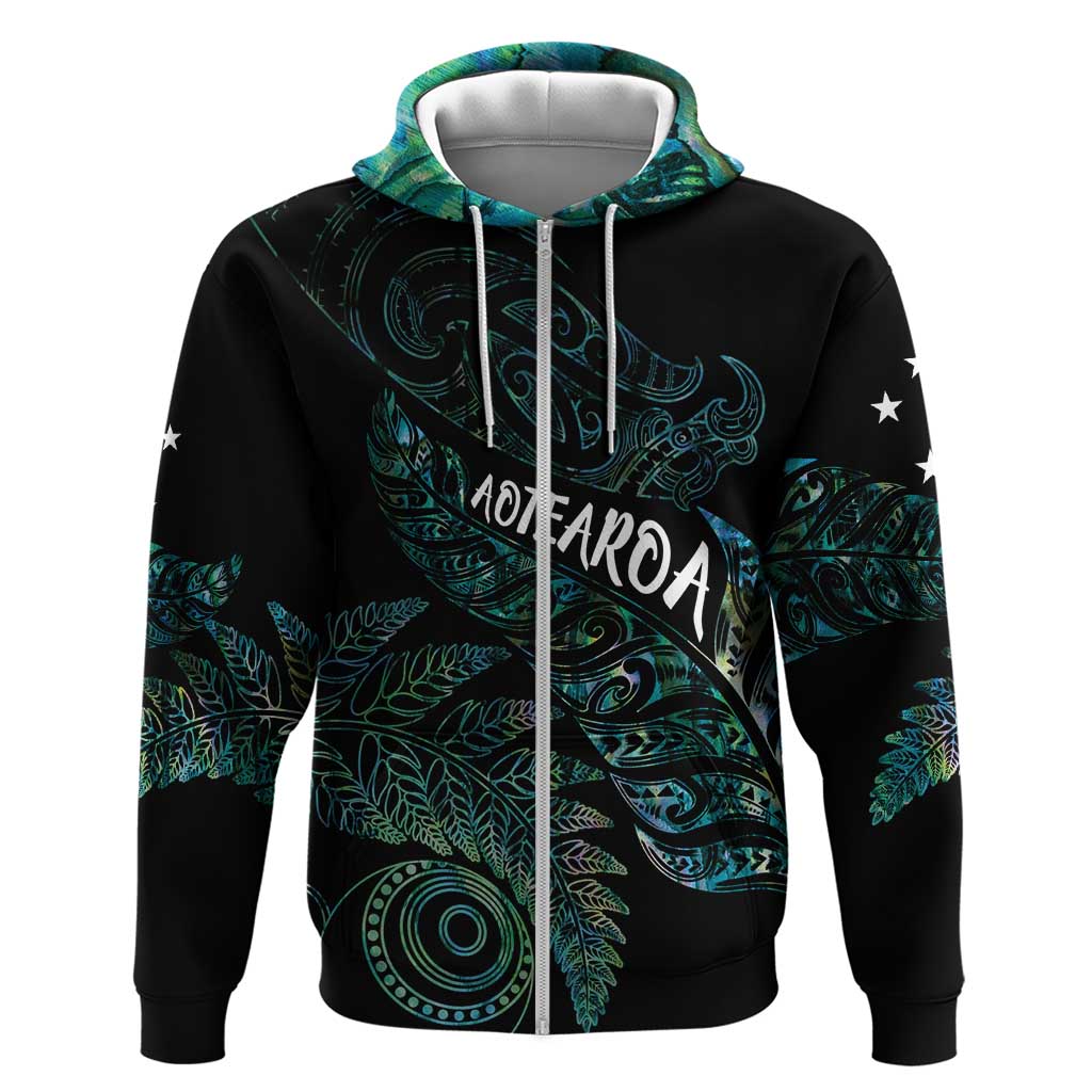 Aotearoa Personalized Lawn Bowls Maori Hoodie New Zealand Paua Shell Tribal Silver Fern - Polynesian Pride
