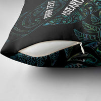 Aotearoa Personalized Lawn Bowls Maori Pillow Cover New Zealand Paua Shell Tribal Silver Fern - Polynesian Pride