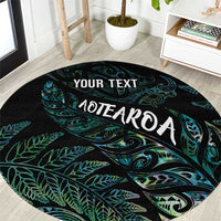 Aotearoa Personalized Lawn Bowls Maori Round Carpet New Zealand Paua Shell Tribal Silver Fern - Polynesian Pride