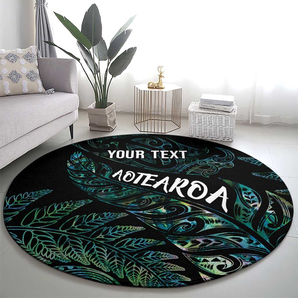Aotearoa Personalized Lawn Bowls Maori Round Carpet New Zealand Paua Shell Tribal Silver Fern - Polynesian Pride
