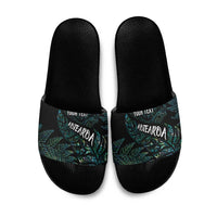 Aotearoa Personalized Lawn Bowls Maori Slide Sandals New Zealand Paua Shell Tribal Silver Fern - Polynesian Pride