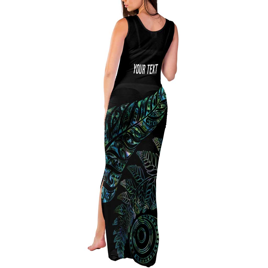 Aotearoa Personalized Lawn Bowls Maori Tank Maxi Dress New Zealand Paua Shell Tribal Silver Fern - Polynesian Pride