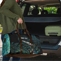 Aotearoa Personalized Lawn Bowls Maori Travel Bag New Zealand Paua Shell Tribal Silver Fern - Polynesian Pride