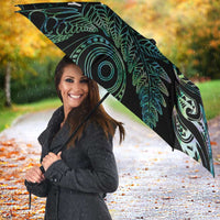Aotearoa Personalized Lawn Bowls Maori Umbrella New Zealand Paua Shell Tribal Silver Fern - Polynesian Pride