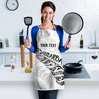 Aotearoa Personalized Lawn Bowls Maori Apron New Zealand White Tribal Silver Fern - Polynesian Pride