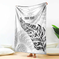 Aotearoa Personalized Lawn Bowls Maori Blanket New Zealand White Tribal Silver Fern - Polynesian Pride