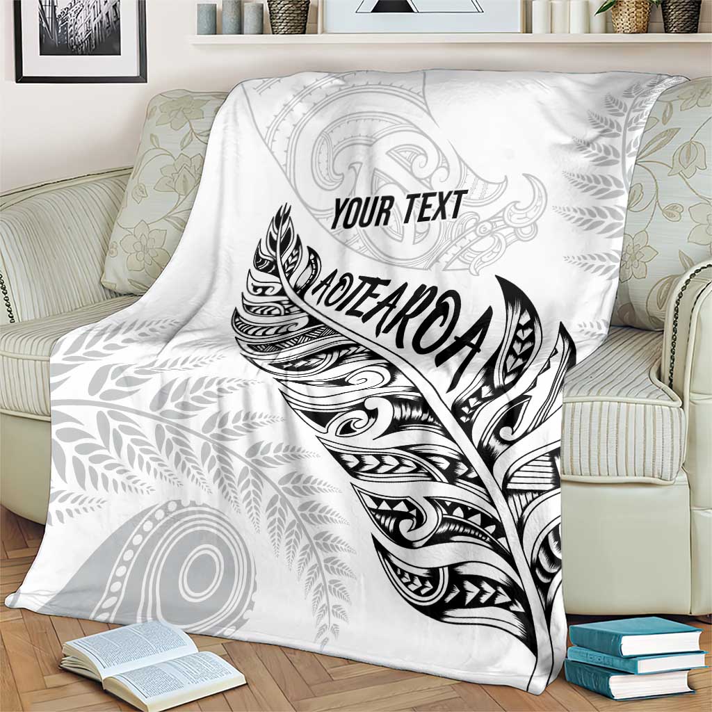 Aotearoa Personalized Lawn Bowls Maori Blanket New Zealand White Tribal Silver Fern - Polynesian Pride