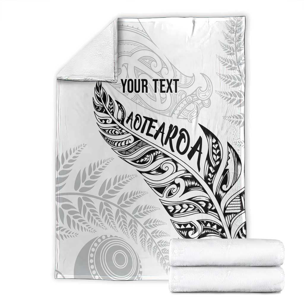 Aotearoa Personalized Lawn Bowls Maori Blanket New Zealand White Tribal Silver Fern - Polynesian Pride
