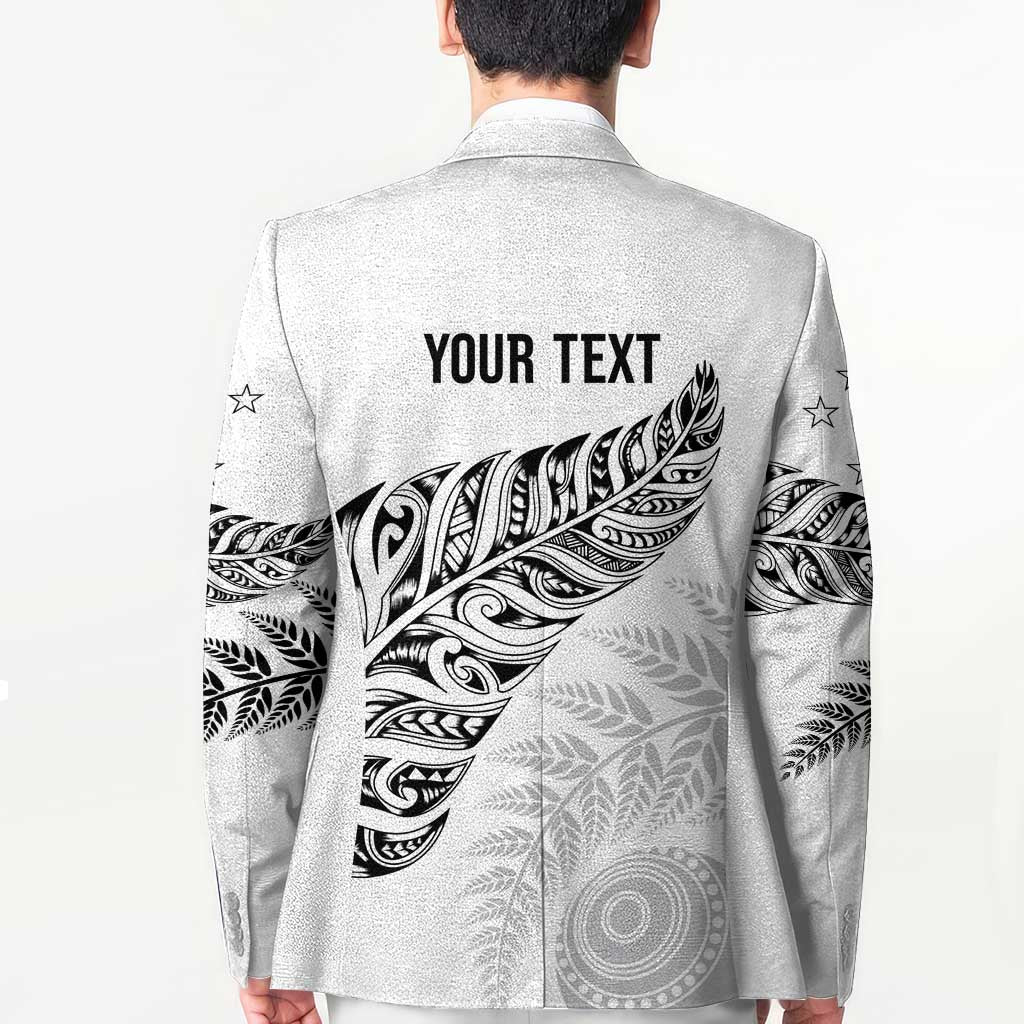 Aotearoa Personalized Lawn Bowls Maori Blazer New Zealand White Tribal Silver Fern - Polynesian Pride