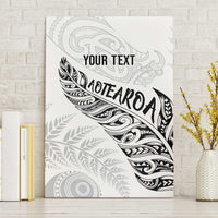 Aotearoa Personalized Lawn Bowls Maori Canvas Wall Art New Zealand White Tribal Silver Fern - Polynesian Pride