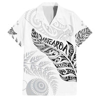 Aotearoa Personalized Lawn Bowls Maori Family Matching Long Sleeve Bodycon Dress and Hawaiian Shirt New Zealand White Tribal Silver Fern - Polynesian Pride