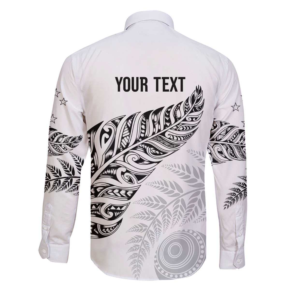 Aotearoa Personalized Lawn Bowls Maori Family Matching Off The Shoulder Long Sleeve Dress and Hawaiian Shirt New Zealand White Tribal Silver Fern - Polynesian Pride