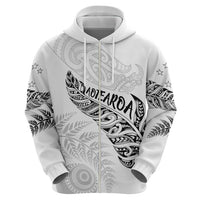 Aotearoa Personalized Lawn Bowls Maori Hoodie New Zealand White Tribal Silver Fern - Polynesian Pride