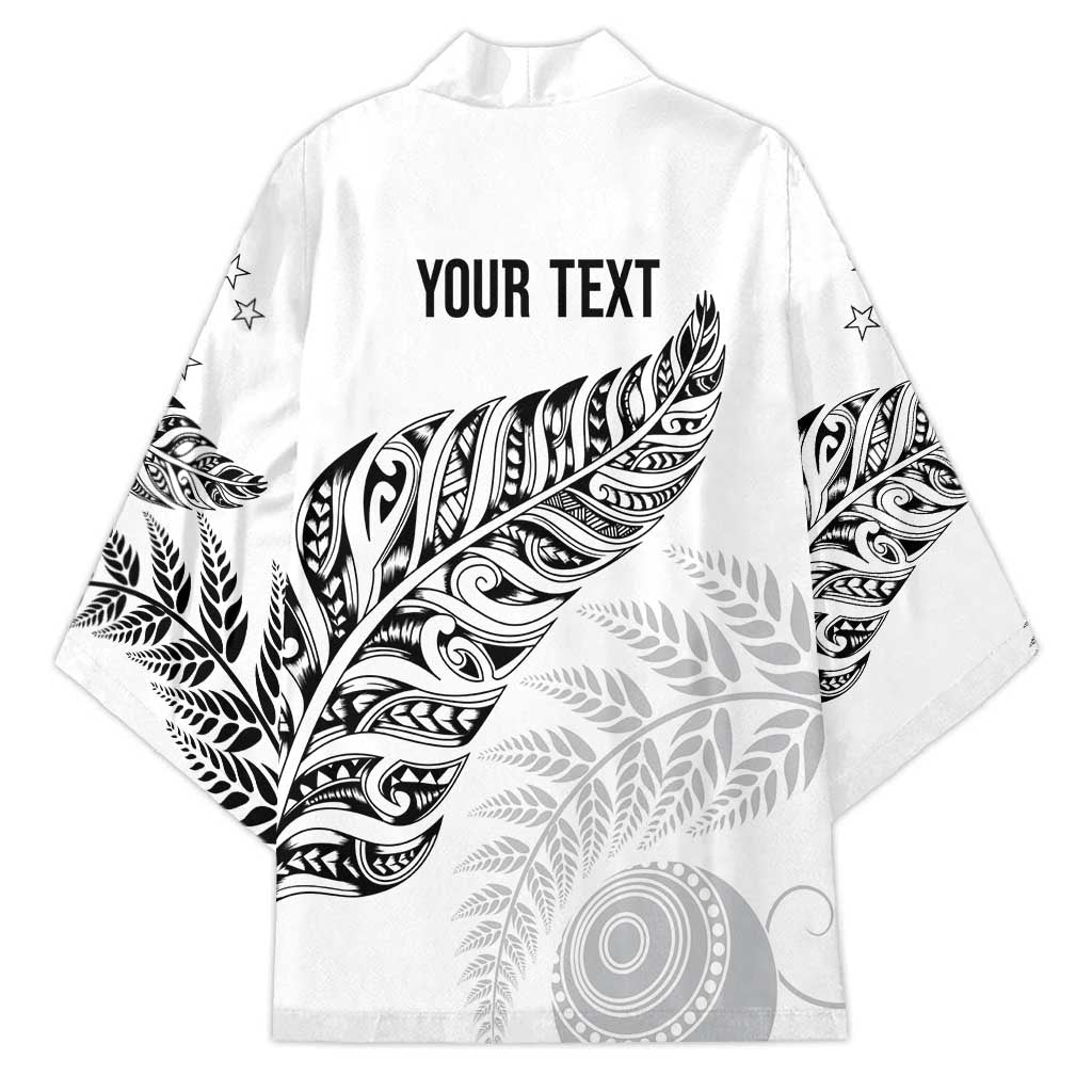 Aotearoa Personalized Lawn Bowls Maori Kimono New Zealand White Tribal Silver Fern - Polynesian Pride