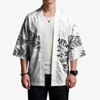 Aotearoa Personalized Lawn Bowls Maori Kimono New Zealand White Tribal Silver Fern - Polynesian Pride