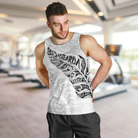 Aotearoa Personalized Lawn Bowls Maori Men Tank Top New Zealand White Tribal Silver Fern - Polynesian Pride