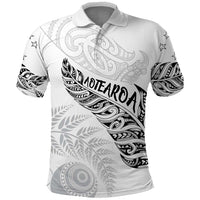 Aotearoa Personalized Lawn Bowls Maori Polo Shirt New Zealand White Tribal Silver Fern - Polynesian Pride