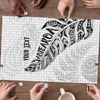 Aotearoa Personalized Lawn Bowls Maori Puzzle New Zealand White Tribal Silver Fern - Polynesian Pride