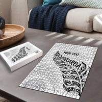 Aotearoa Personalized Lawn Bowls Maori Puzzle New Zealand White Tribal Silver Fern - Polynesian Pride