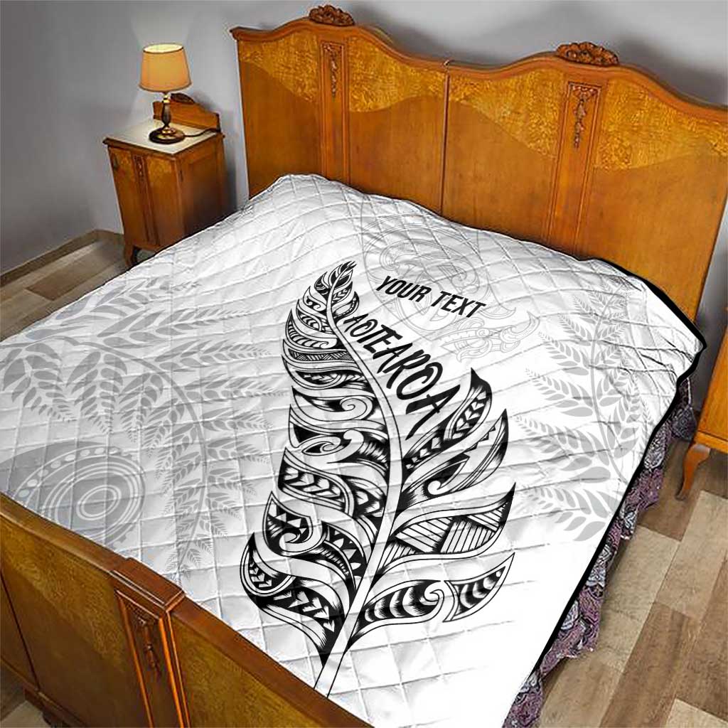 Aotearoa Personalized Lawn Bowls Maori Quilt New Zealand White Tribal Silver Fern - Polynesian Pride