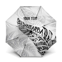 Aotearoa Personalized Lawn Bowls Maori Umbrella New Zealand White Tribal Silver Fern - Polynesian Pride