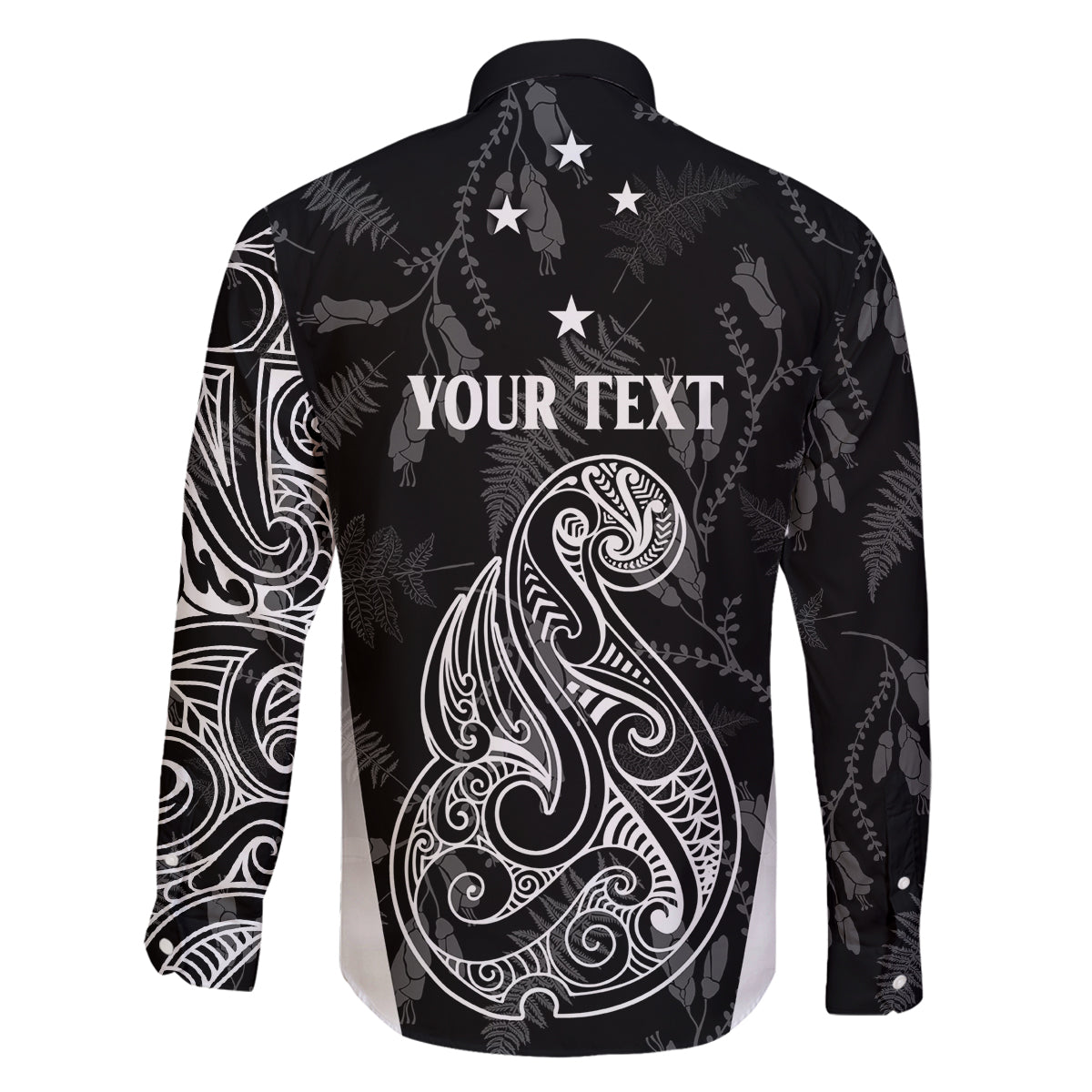 Personalised Maori Waitangi Family Matching Off Shoulder Short Dress and Hawaiian Shirt New Zealand Silver Fern Mix Kowhai Flowers LT7 - Polynesian Pride