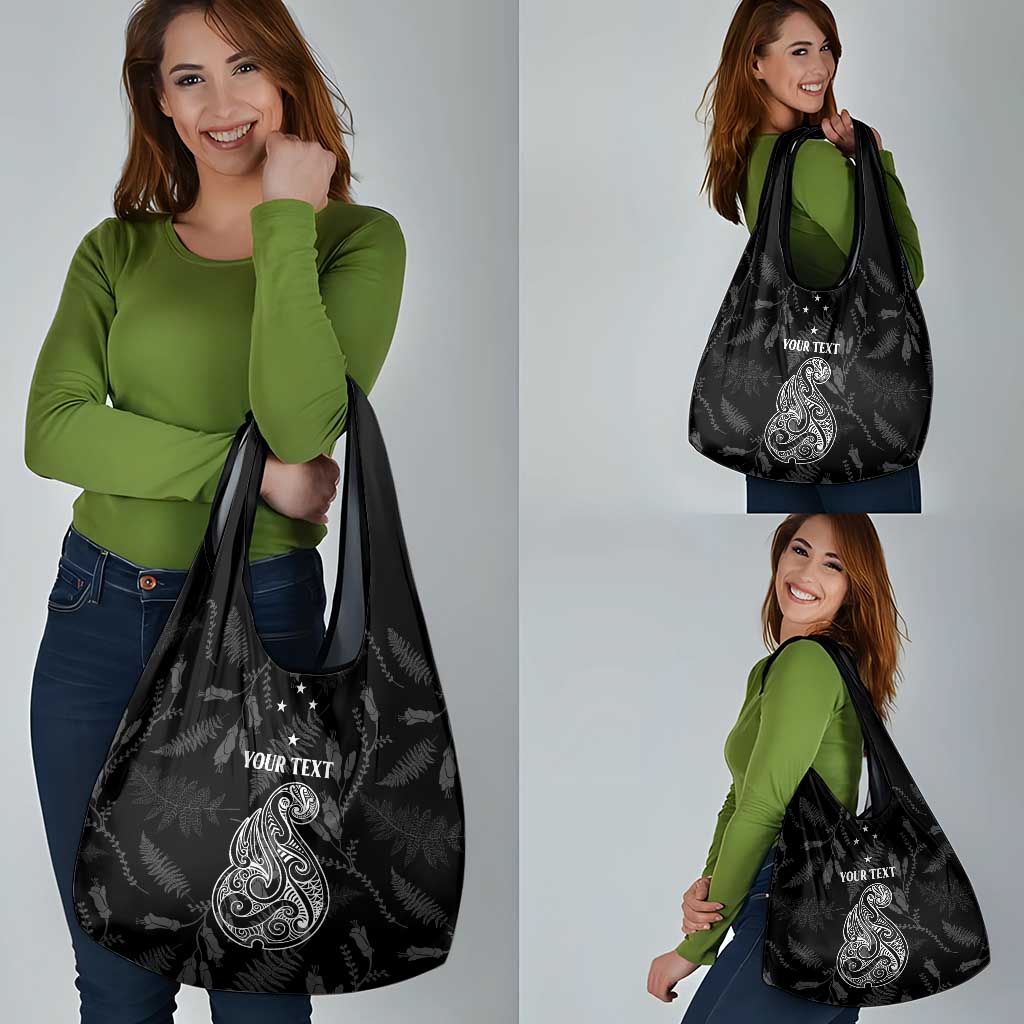 Personalised Maori Waitangi Grocery Bag New Zealand Silver Fern Mix Kowhai Flowers