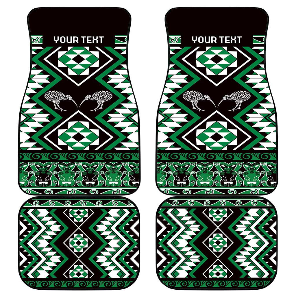 Personalised Taniko Motifs Aotearoa Car Mats Waitangi Kowhaiwhai Kiwi - Green