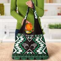 Personalised Taniko Motifs Aotearoa Grocery Bag Waitangi Kowhaiwhai Kiwi - Green