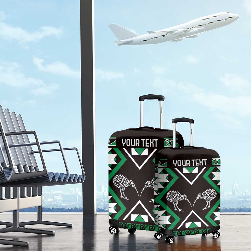 Personalised Taniko Motifs Aotearoa Luggage Cover Waitangi Kowhaiwhai Kiwi - Green