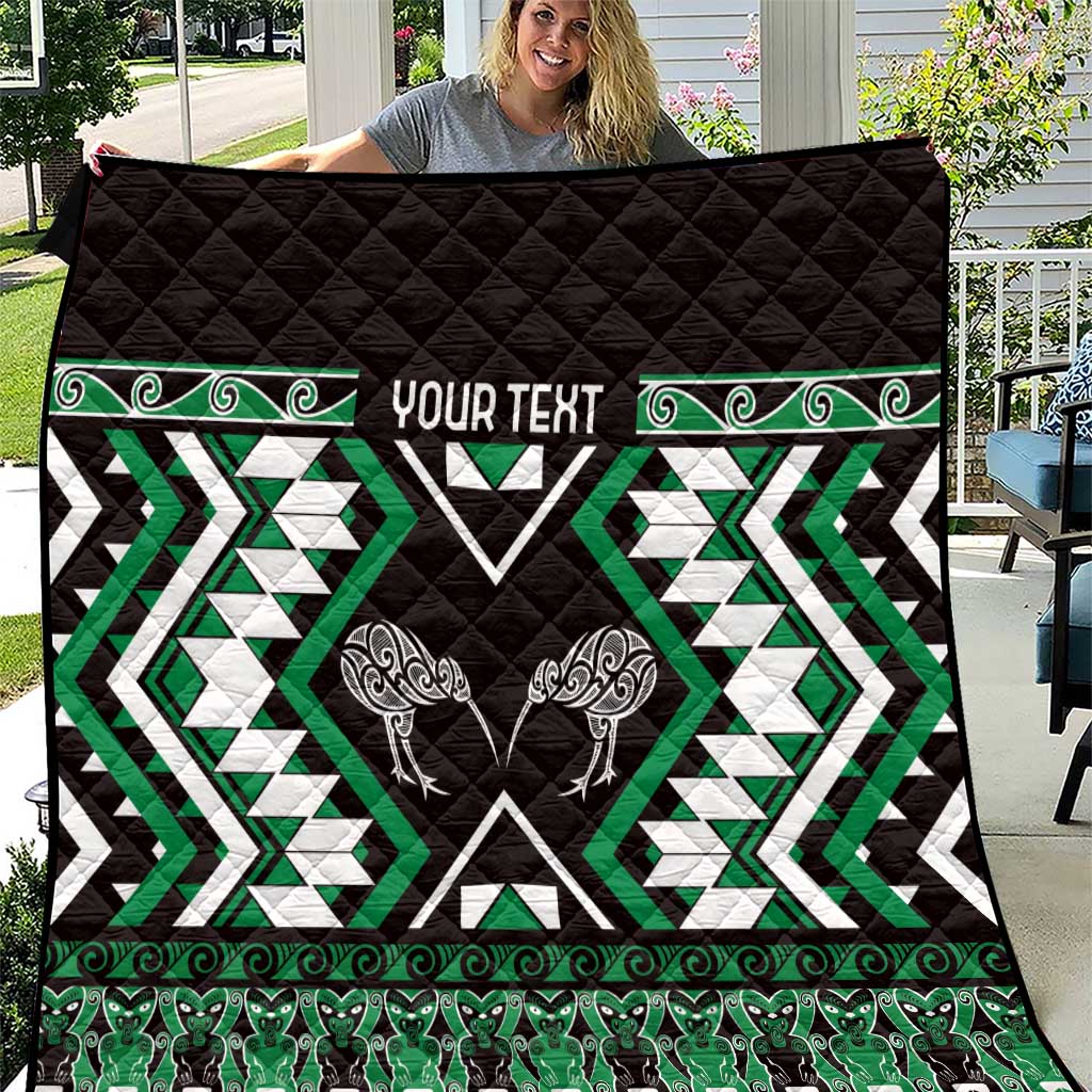 Personalised Taniko Motifs Aotearoa Quilt Waitangi Kowhaiwhai Kiwi - Green LT7 Green - Polynesian Pride