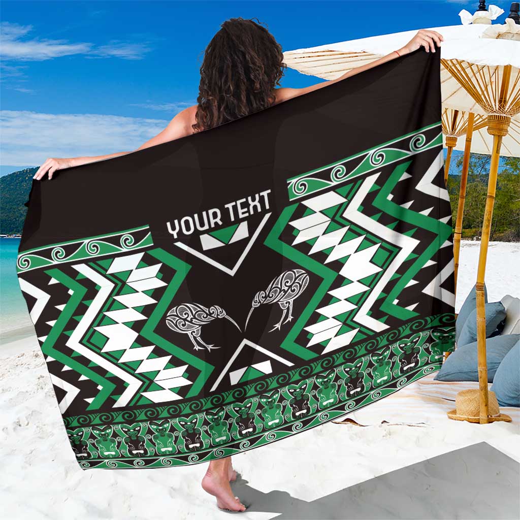 Personalised Taniko Motifs Aotearoa Sarong Waitangi Kowhaiwhai Kiwi - Green LT7 One Size 44 x 66 inches Green - Polynesian Pride