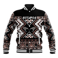 Personalised Taniko Motifs Aotearoa Baseball Jacket Waitangi Kowhaiwhai Kiwi - Mocha