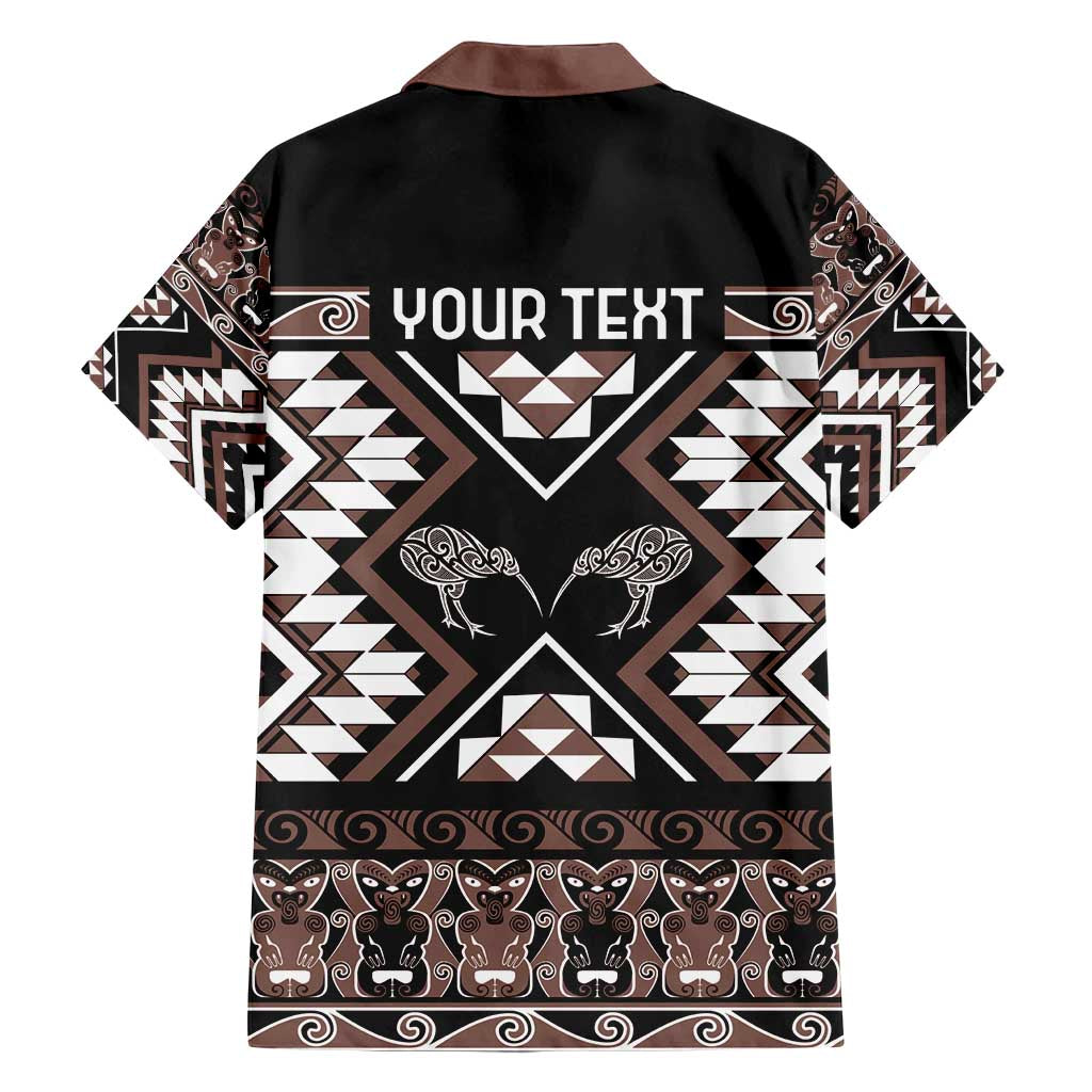 Personalised Taniko Motifs Aotearoa Family Matching Tank Maxi Dress and Hawaiian Shirt Waitangi Kowhaiwhai Kiwi - Mocha