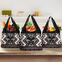 Personalised Taniko Motifs Aotearoa Grocery Bag Waitangi Kowhaiwhai Kiwi - Mocha