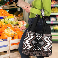 Personalised Taniko Motifs Aotearoa Grocery Bag Waitangi Kowhaiwhai Kiwi - Mocha