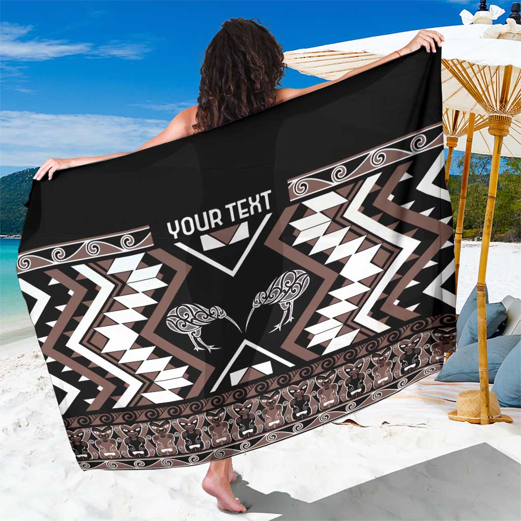 Personalised Taniko Motifs Aotearoa Sarong Waitangi Kowhaiwhai Kiwi - Mocha LT7 One Size 44 x 66 inches Mocha - Polynesian Pride