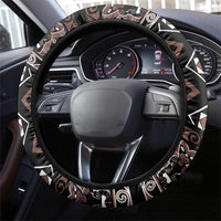Taniko Motifs Aotearoa Steering Wheel Cover Waitangi Kowhaiwhai Kiwi - Mocha