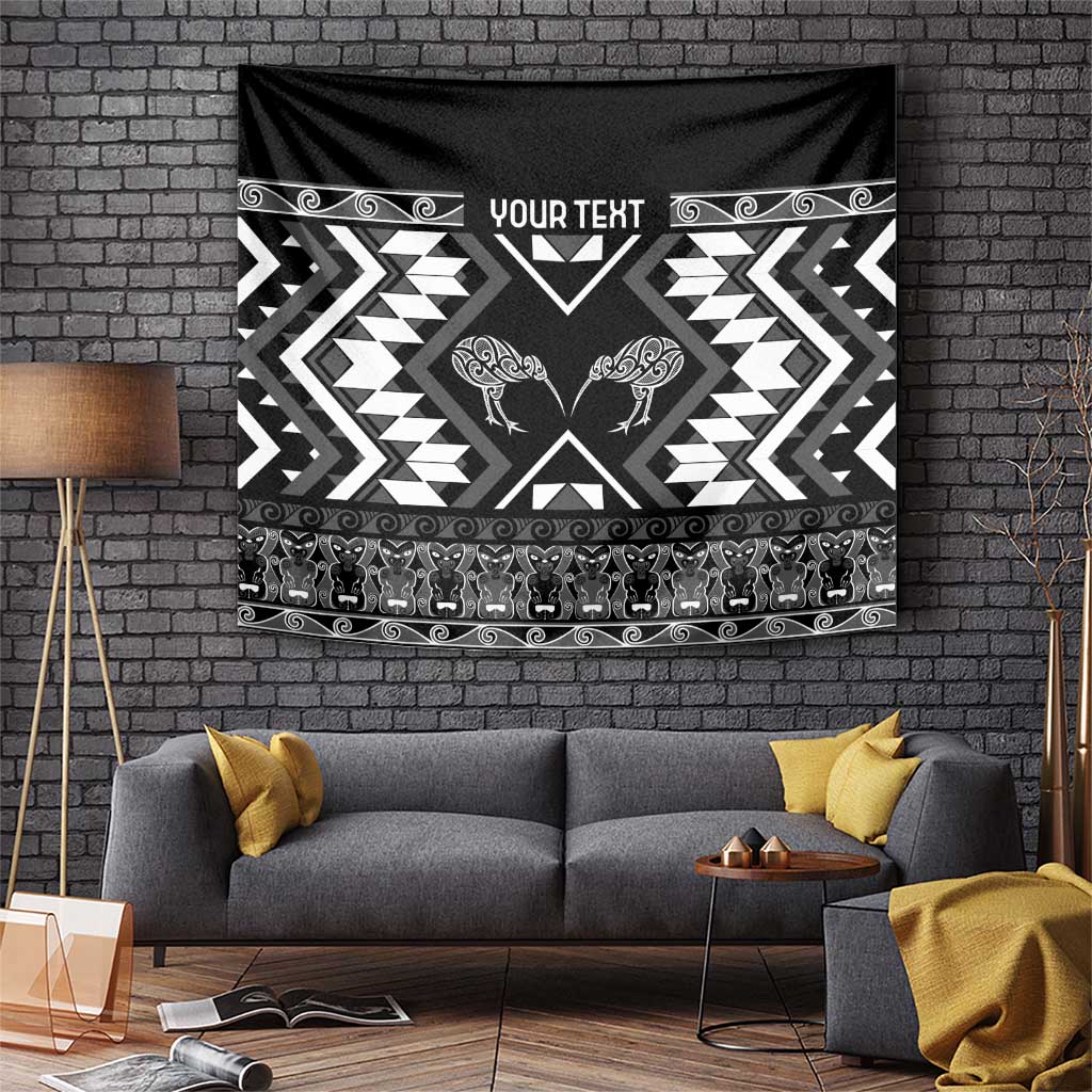 Personalised Taniko Motifs Aotearoa Tapestry Waitangi Kowhaiwhai Kiwi - Monochrome LT7 Grey - Polynesian Pride