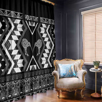 Personalised Taniko Motifs Aotearoa Window Curtain Waitangi Kowhaiwhai Kiwi - Monochrome