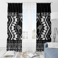 Personalised Taniko Motifs Aotearoa Window Curtain Waitangi Kowhaiwhai Kiwi - Monochrome