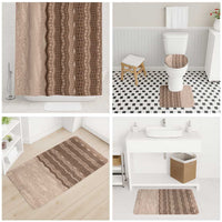 Vintage Beige Hawaiian Traditional Kapa Mix Flowers Lei Bathroom Set