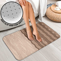 Vintage Beige Hawaiian Traditional Kapa Mix Flowers Lei Bathroom Set