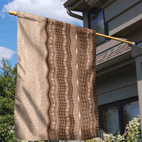 Vintage Beige Hawaiian Traditional Kapa Mix Flowers Lei Garden Flag