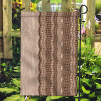 Vintage Beige Hawaiian Traditional Kapa Mix Flowers Lei Garden Flag