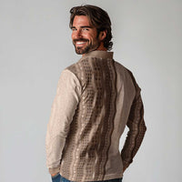 Vintage Beige Hawaiian Traditional Kapa Mix Flowers Lei Long Sleeve Polo Shirt