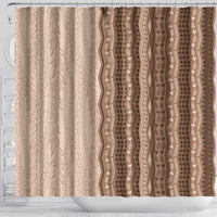Vintage Beige Hawaiian Traditional Kapa Mix Flowers Lei Shower Curtain