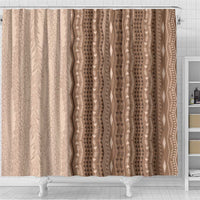 Vintage Beige Hawaiian Traditional Kapa Mix Flowers Lei Shower Curtain