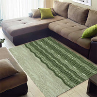 Vintage Sage Green Hawaiian Traditional Kapa Mix Flowers Lei Area Rug