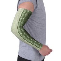 Vintage Sage Green Hawaiian Traditional Kapa Mix Flowers Lei Arm Sleeves LT7 - Polynesian Pride